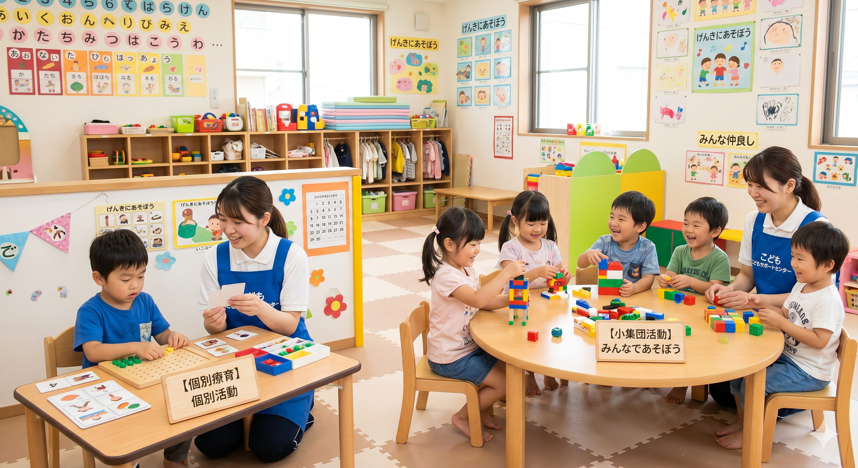 個別療育と小集団活動の様子